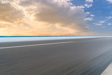 Road surface and sky cloud landscape..