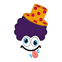 Isolated crazy clown face. April fool day. Vector illustration design