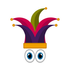 Isolated cute harlequin face. April fool day. Vector illustration design