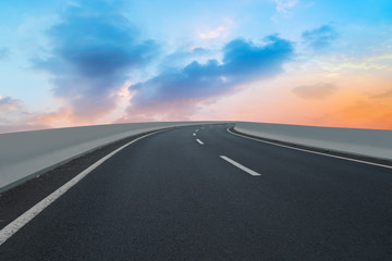 Fototapeta premium Road surface and sky cloud landscape..