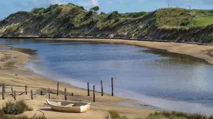 Boat next to river