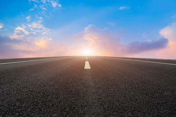 Road surface and sky cloud landscape..