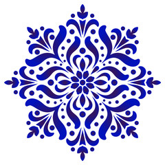 decorative flower blue and white