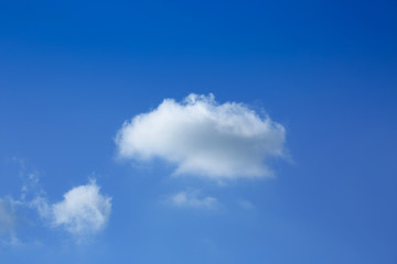 one cloud on clear blue sky