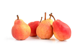 Fresh organic pears isolated on white background