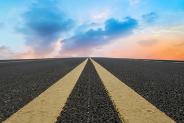 Road surface and sky cloud landscape..