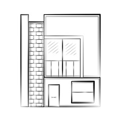 Isolated sketch of a modern house. Vector illustration design