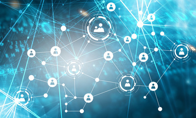 Wireless interaction and connection. Mixed media