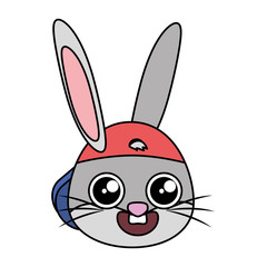 Fototapeta na wymiar beautiful rabbit with cap easter character