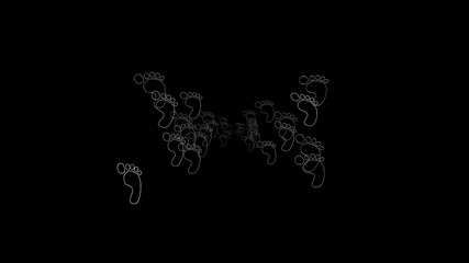 3d rendering of image of footprint with different angle