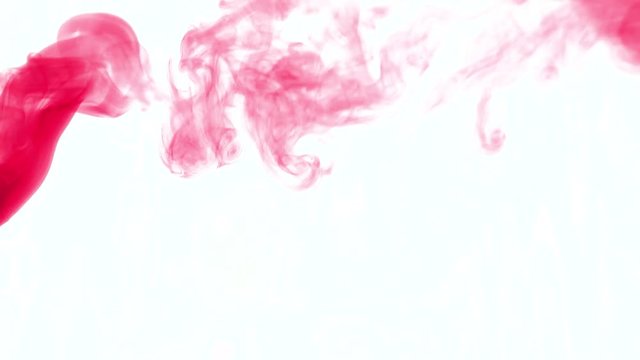 Red smoke flying rings on isolated background, overlay in editor on video in one click