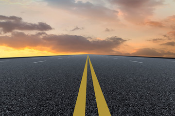 Road surface and sky cloud landscape..