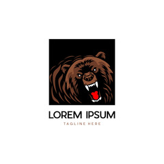 Bear Angry Animal Branding Logo Design