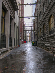narrow street alley in down town vancouver