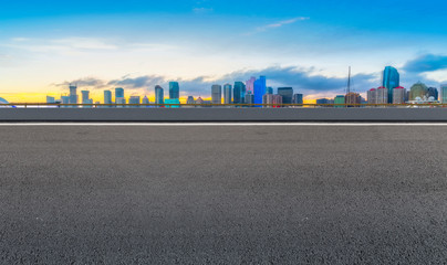 Obraz premium Urban Road, Highway and Construction Skyline..