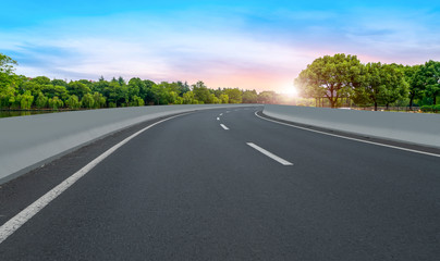 Fototapeta premium Road surface and sky cloud landscape..