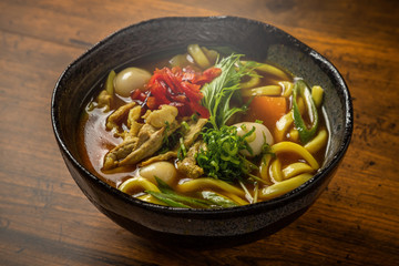 カレーうどん　 Udon noodles in a hot, thick curry soup