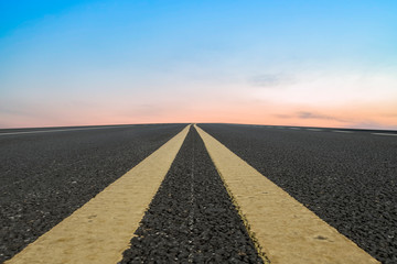 Road surface and sky cloud landscape..