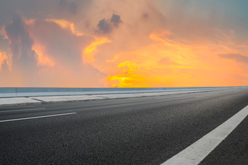 Road surface and sky cloud landscape..