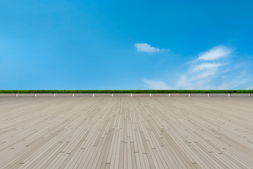 Empty square tiles and beautiful sky scenery