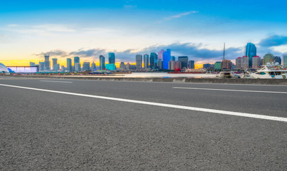 Fototapeta premium Urban Road, Highway and Construction Skyline..