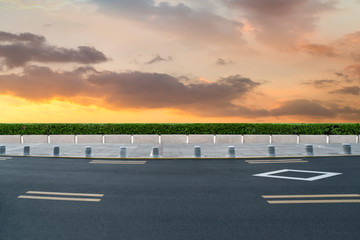 Road surface and sky cloud landscape..