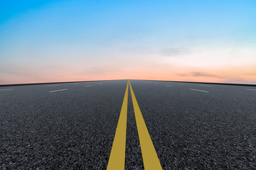 Road surface and sky cloud landscape..