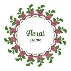 Vector illustration invitation card of floral frame with green leaves