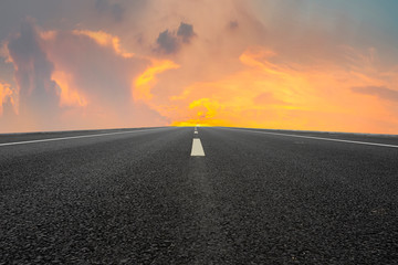 Road surface and sky cloud landscape..