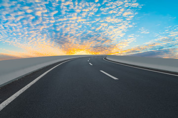 Naklejka premium Road surface and sky cloud landscape..