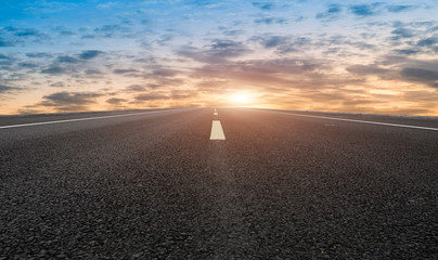 Road surface and sky cloud landscape..