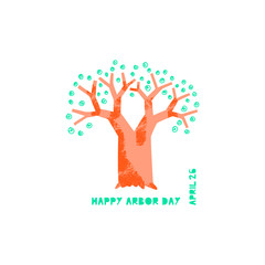 Happy arbor day vector illustration