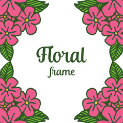 Vector illustration various decorative green leafy floral frame