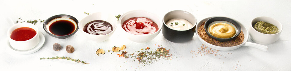 Bowls of various sauces