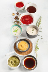 Bowls of various sauces