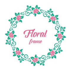 Vector illustration design artwork floral frame with tosca leaves