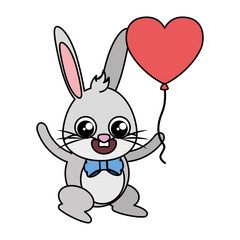 beautiful rabbit with heart balloon helium easter character