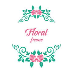 Vector illustration tosca leaves with ornate floral frame