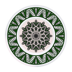 Round Floral Ornament Mandala. Vector Illustration.. For Home Decor, Interior Design, Coloring Book, Greeting Card, Invitation, Tattoo. Anti-Stress Therapy Pattern