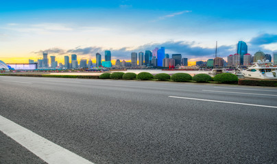 Obraz premium Urban Road, Highway and Construction Skyline..