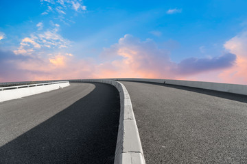 Road surface and sky cloud landscape..