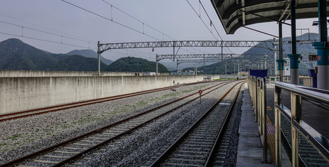 Naklejka premium Gapyeong Train Station in South Korea
