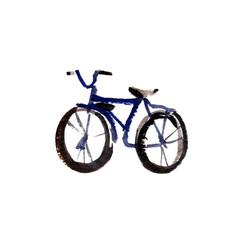 Fototapeta premium watercolor retro bike, black bike isolated object