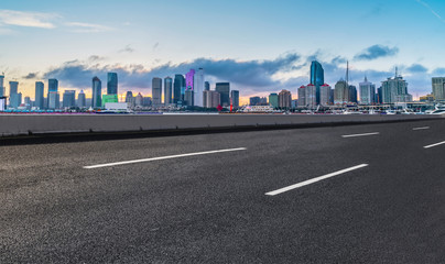 Fototapeta premium Urban Road, Highway and Construction Skyline..