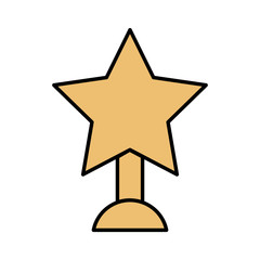 trophy in with star isolated icon