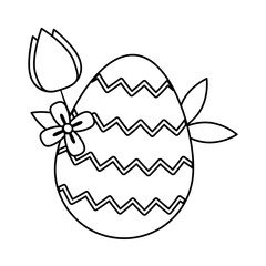 easter egg painted with rose