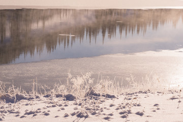 Fototapeta na wymiar Frosty Winter Reflections