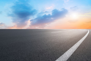 Road surface and sky cloud landscape..