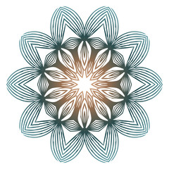 Indian Floral Mandala Pattern.Vector Henna Tattoo Style. Can Be Used For Textile, Greeting Card, Coloring Book, Phone Case Print. Beige pastel color