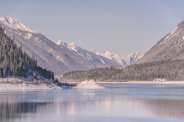 Blue Winter Landscape on Spray Lake